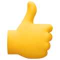 Facebook's yellow thumbs up emoji